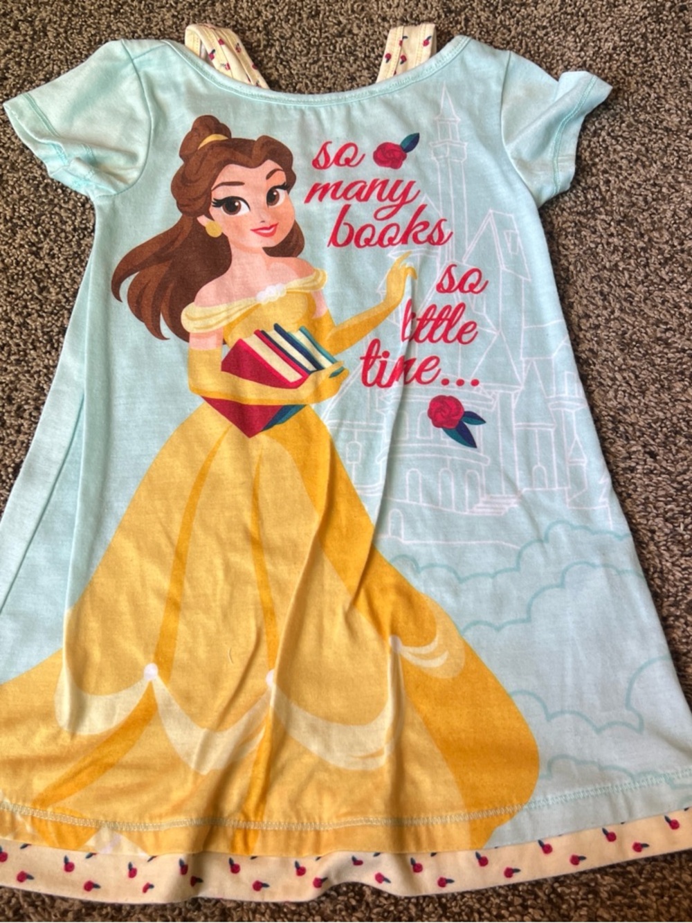 Disney Girls' Nightgown with Pink Logo & Pastel Polka Dots